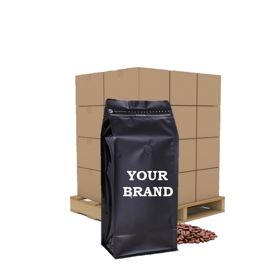 Pallet 580 kg Roasted Arabica coffee beans for ALTOAMAZONAS- Doypack 1 kg Customized Brand